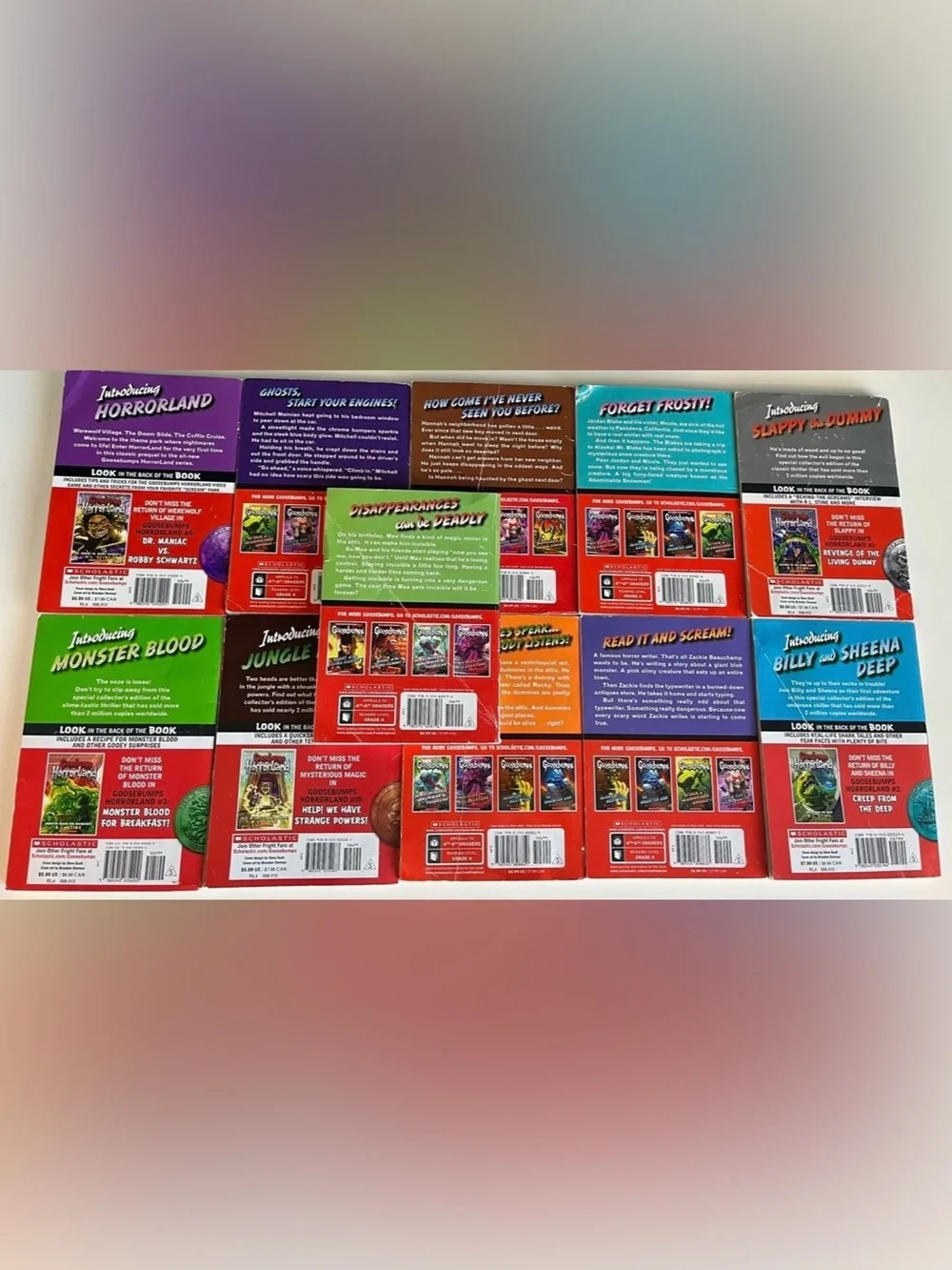 11x R.L.Stine Goosebumps Books Night of Living Dummy
